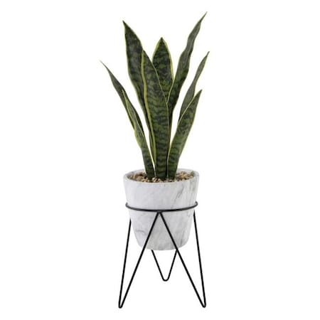 Flora Bunda Flora Bunda CS3057 1.75 ft. Snake Plant in Marble on Metal Stand CS3057